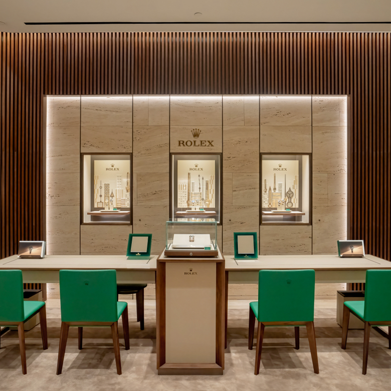 A showroom of a Rolex retailer