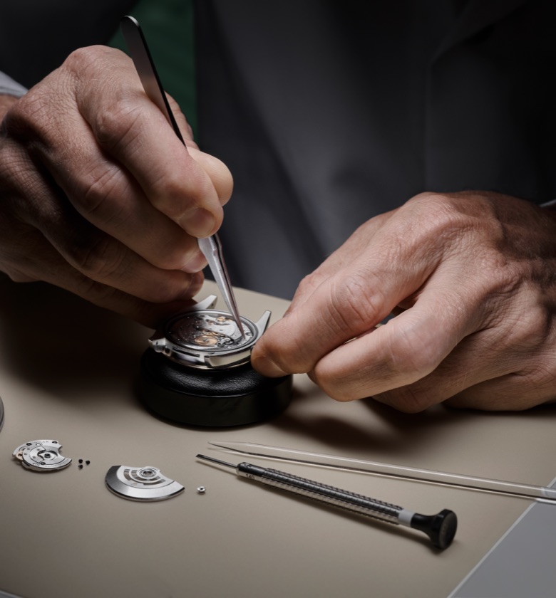 Watch being dismantled